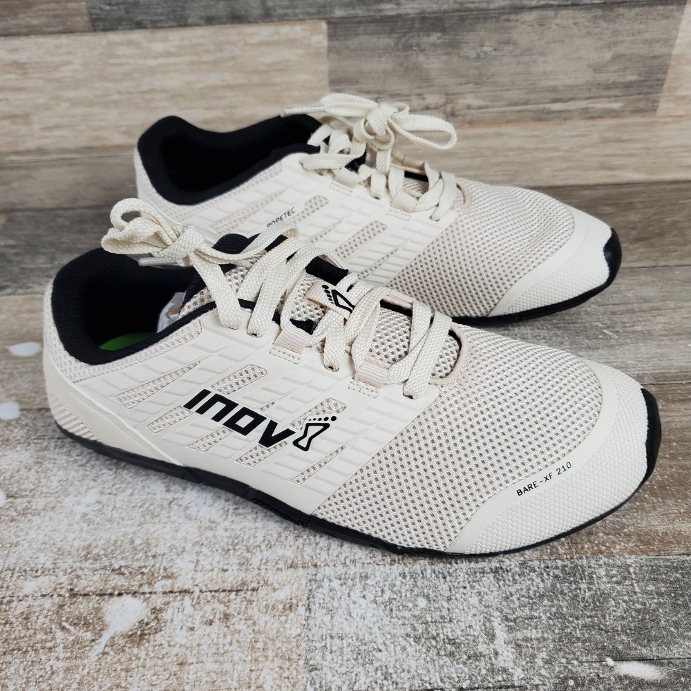 Inov-8 Bare-XF 210 V3 Womens Shoes Sz 8 Off White Ivory Athletic Cross Training